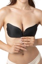 Miorre Front Opening Clip-on Adhesive Wireless Underwire Strapless Low-Cut Bra  - BLACK