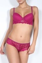 Miorre Push-Up Padded Strapless Lace Bra Set  - CHERRY ROT